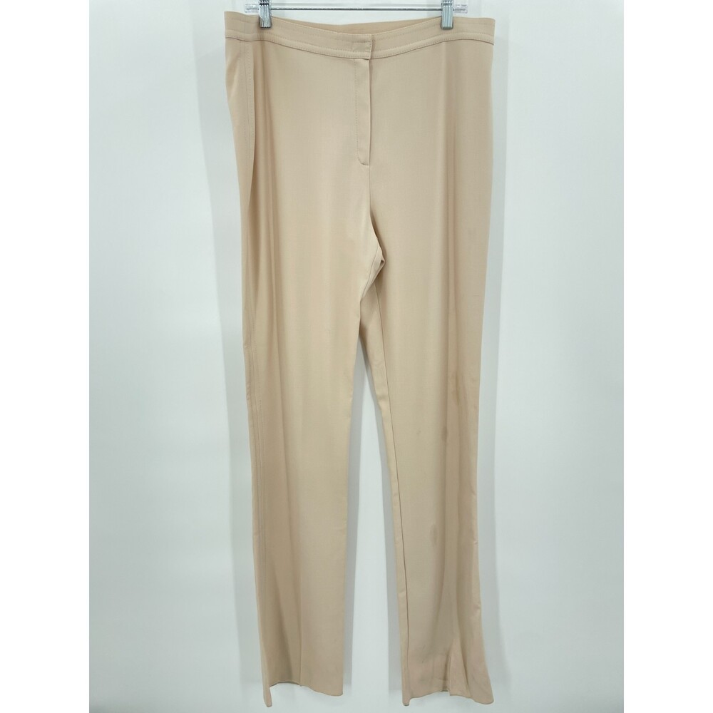 MARINA RINALDI Virgin Wool High Rise Stretch Pleated Slacks Dress Pants EUR 25